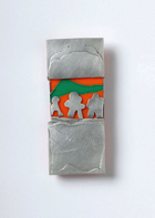 Brosche, 1969. Silber, Acrylglas, B 3,8 cm, H 8,8 cm